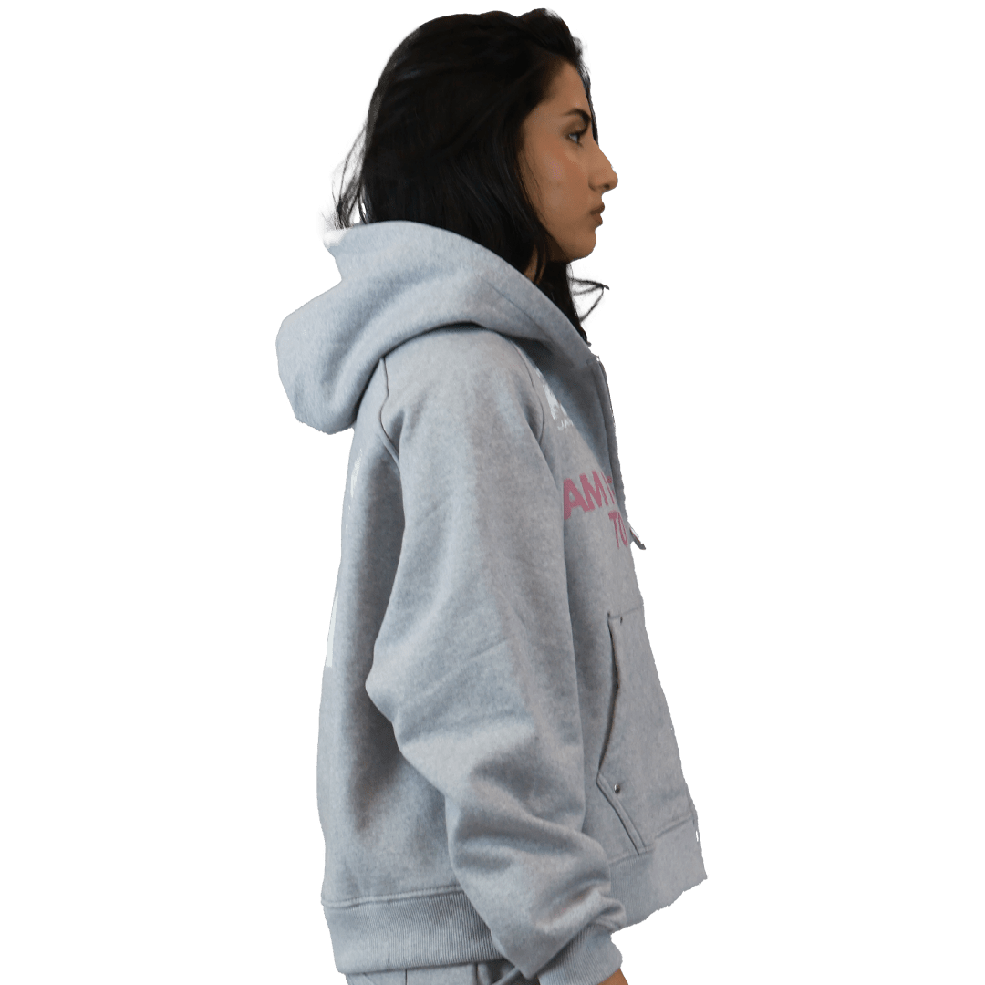 Dusty Affection |  *QUESTIONED ZIP HOODIE Dusty Affection